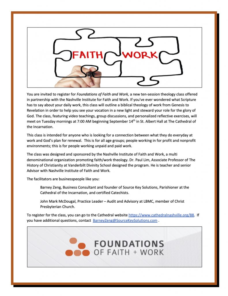 Foundations of Faith and Work Communication